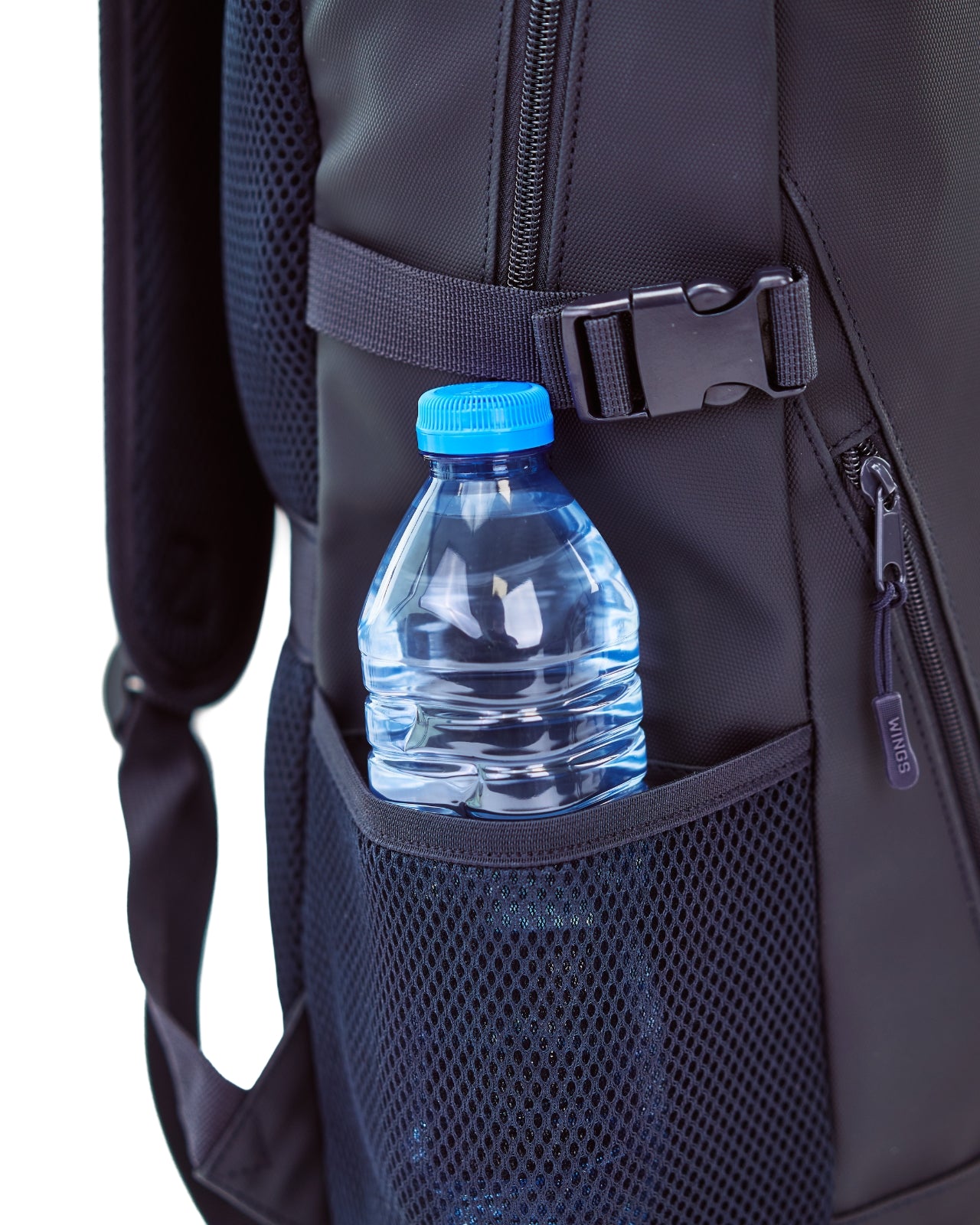 Jugendlicher WINGS-Schulrucksack 23 l für 17-Zoll-Laptops mit Seitentaschen, MARINEBLAU