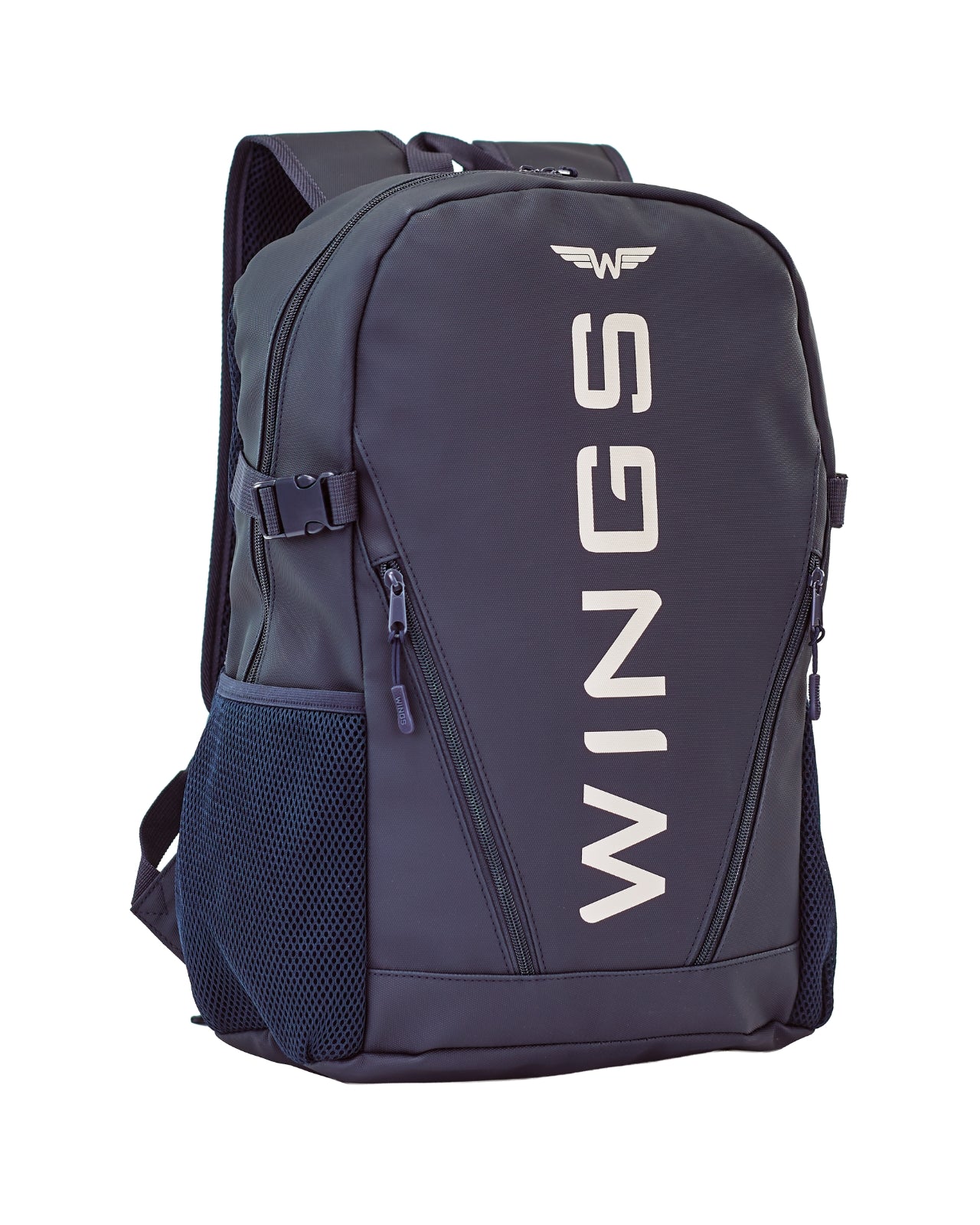 Jugendlicher WINGS-Schulrucksack 23 l für 17-Zoll-Laptops mit Seitentaschen, MARINEBLAU
