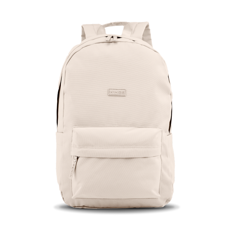 Lichte WINGS-schoolrugzak voor een 17-inch laptop, 21 l, voor school en universiteit, BEIGE