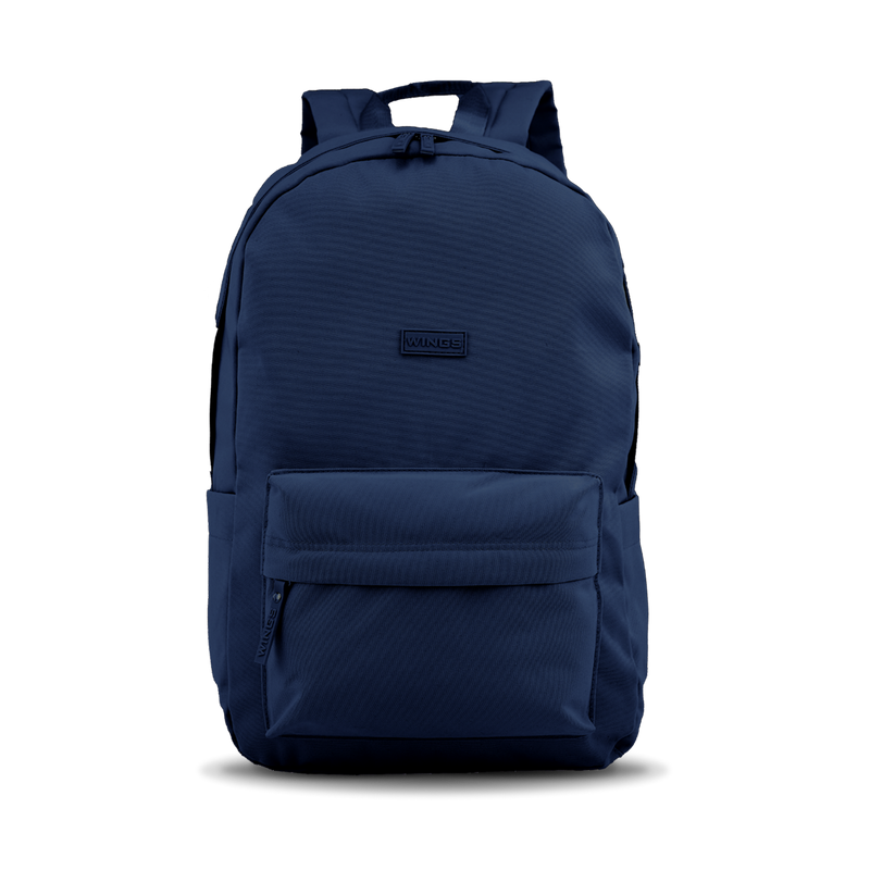 Lichte WINGS-schoolrugzak voor een 17-inch laptop, 21 liter, voor school en universiteit, NAVY BLUE