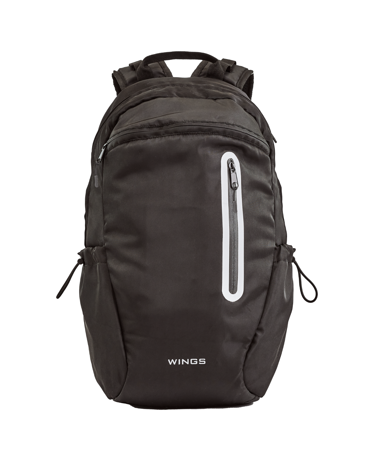 WINGS 24L school backpack for a 15.6-inch laptop with reflectors and an A4 organizer, BLACK