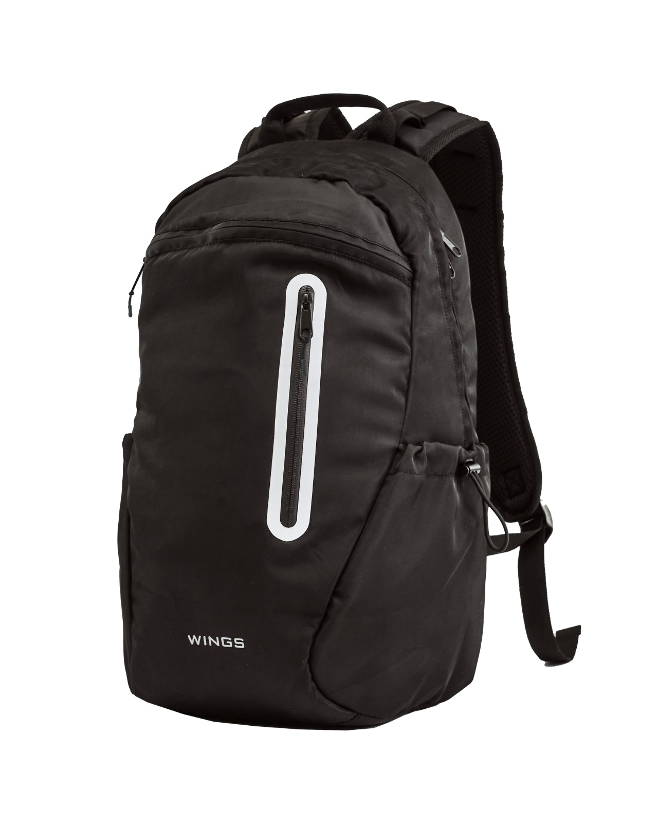 WINGS 24L school backpack for a 15.6-inch laptop with reflectors and an A4 organizer, BLACK