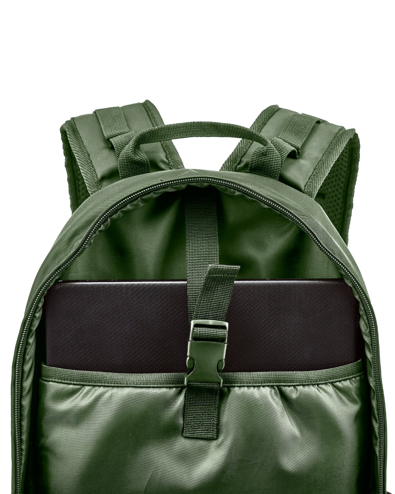 WINGS 24L school backpack for a 15.6-inch laptop with reflective elements and an A4 organizer, GREEN