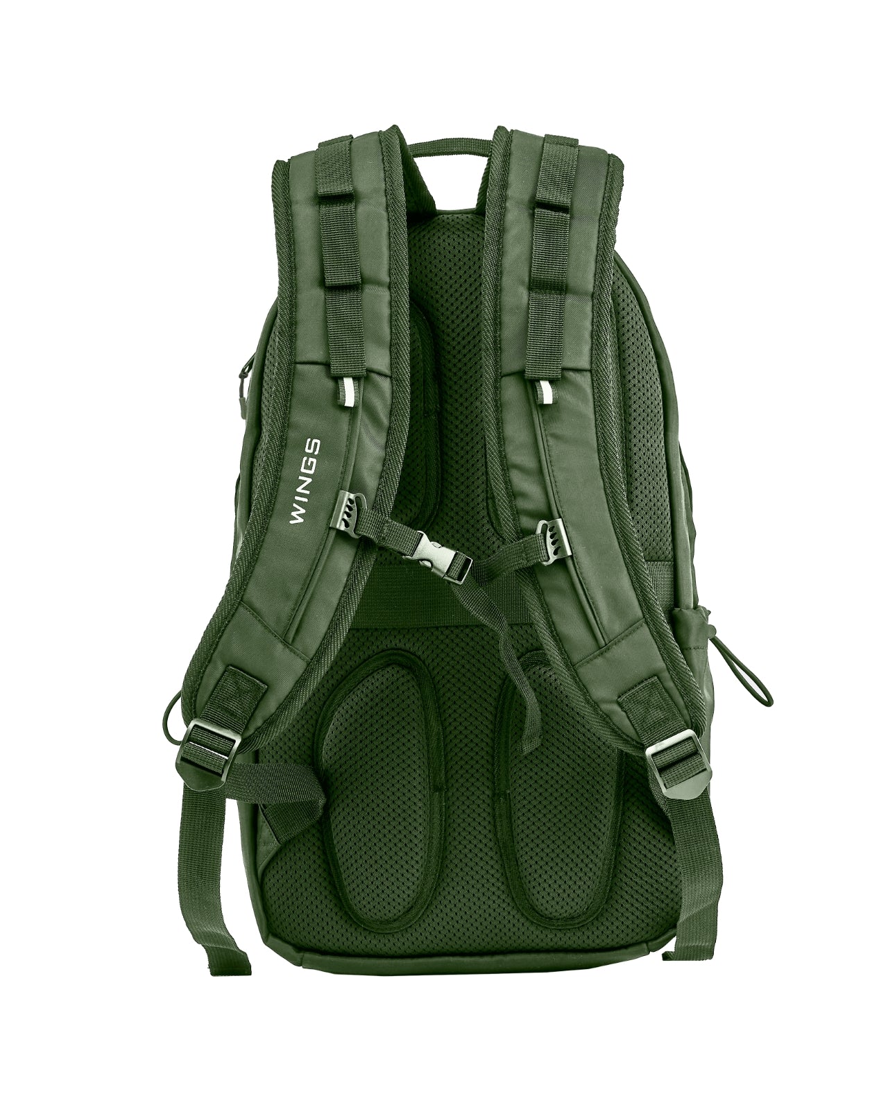 WINGS 24L school backpack for a 15.6-inch laptop with reflective elements and an A4 organizer, GREEN