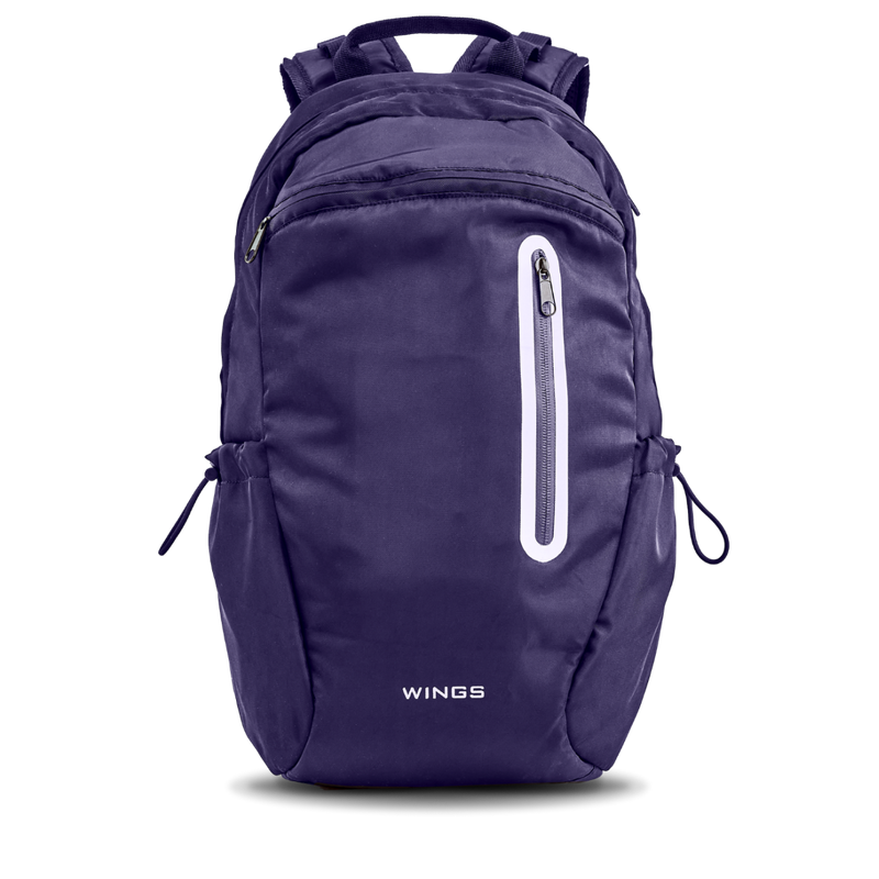 WINGS schoolrugzak 24 L voor een 15,6-inch laptop, met reflecterende details en A4-organizer, marineblauw