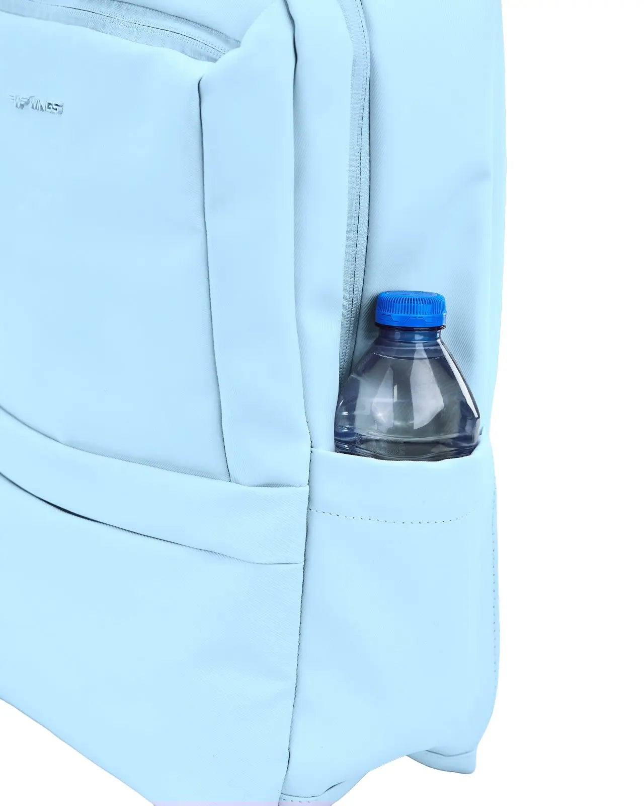 Plecak kabinowy WINGS CBP003 bagaż z kieszenią na laptop i systemem wentylacji pleców PASTEL BLUE CABIN BACKPACK