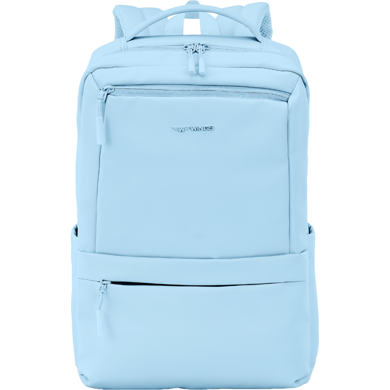 Plecak kabinowy WINGS CBP003 bagaż z kieszenią na laptop i systemem wentylacji pleców PASTEL BLUE CABIN BACKPACK