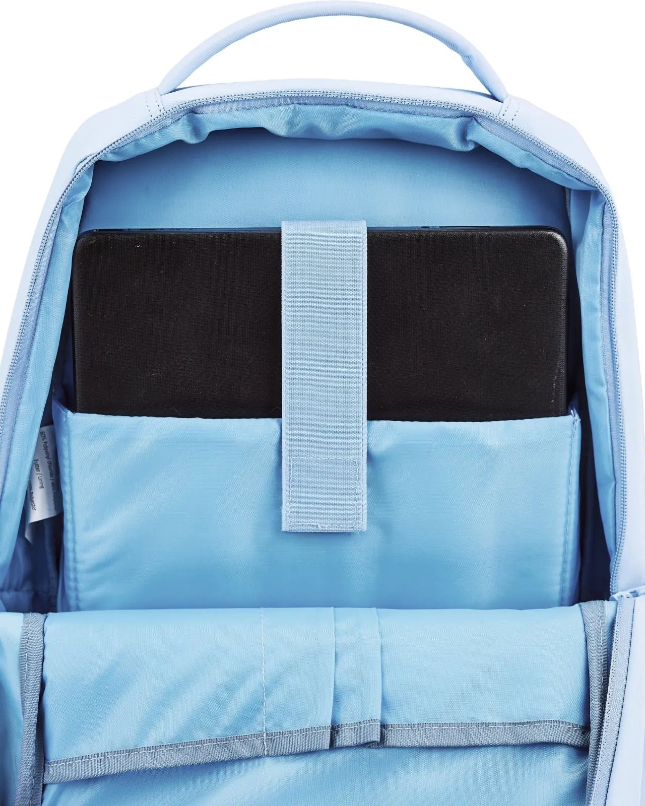 Plecak kabinowy WINGS CBP003 bagaż z kieszenią na laptop i systemem wentylacji pleców PASTEL BLUE CABIN BACKPACK