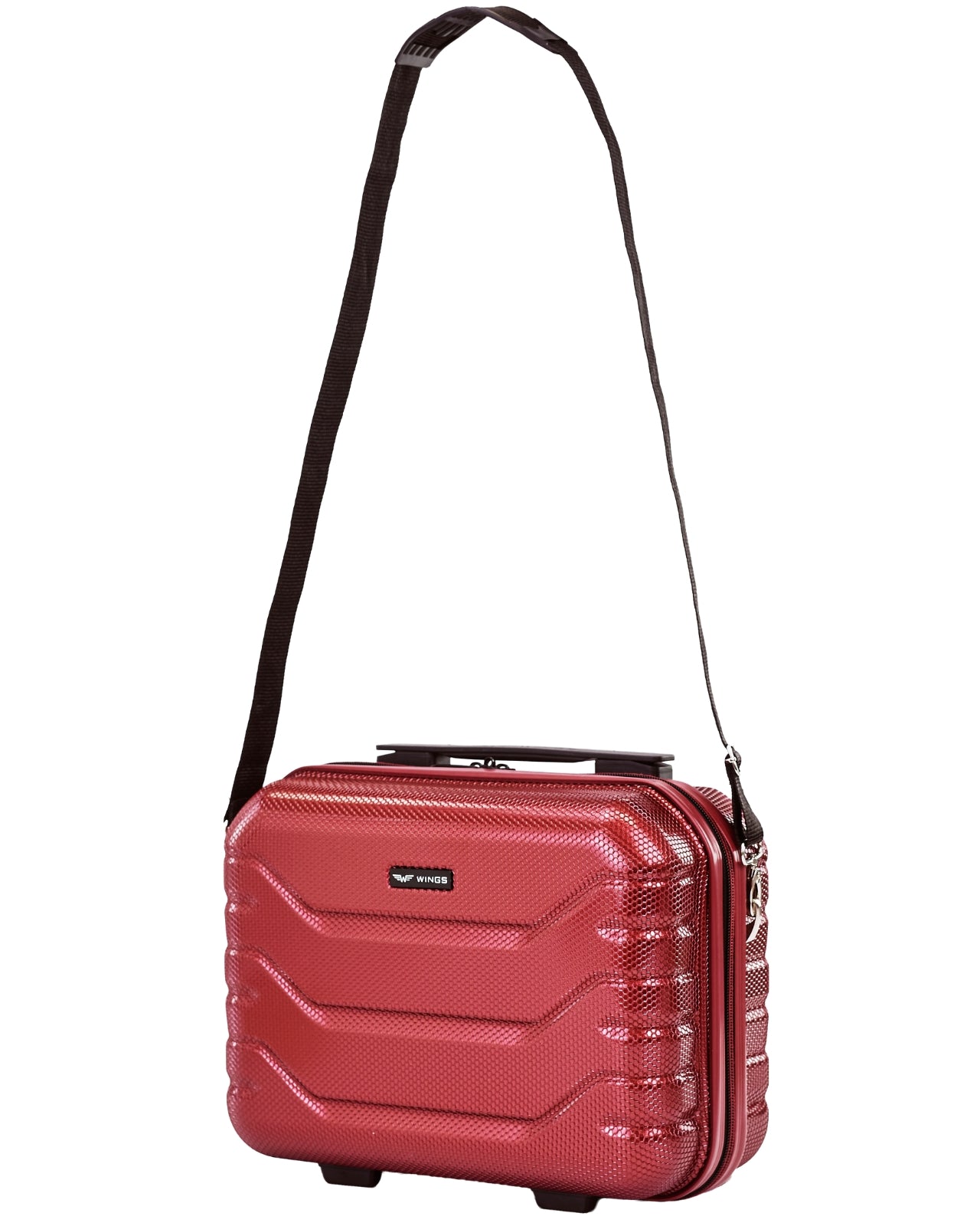 Cestovní kufřík Wings CRAKE kosmetická taštička 14" VÍNOVĚ ČERVENÁ