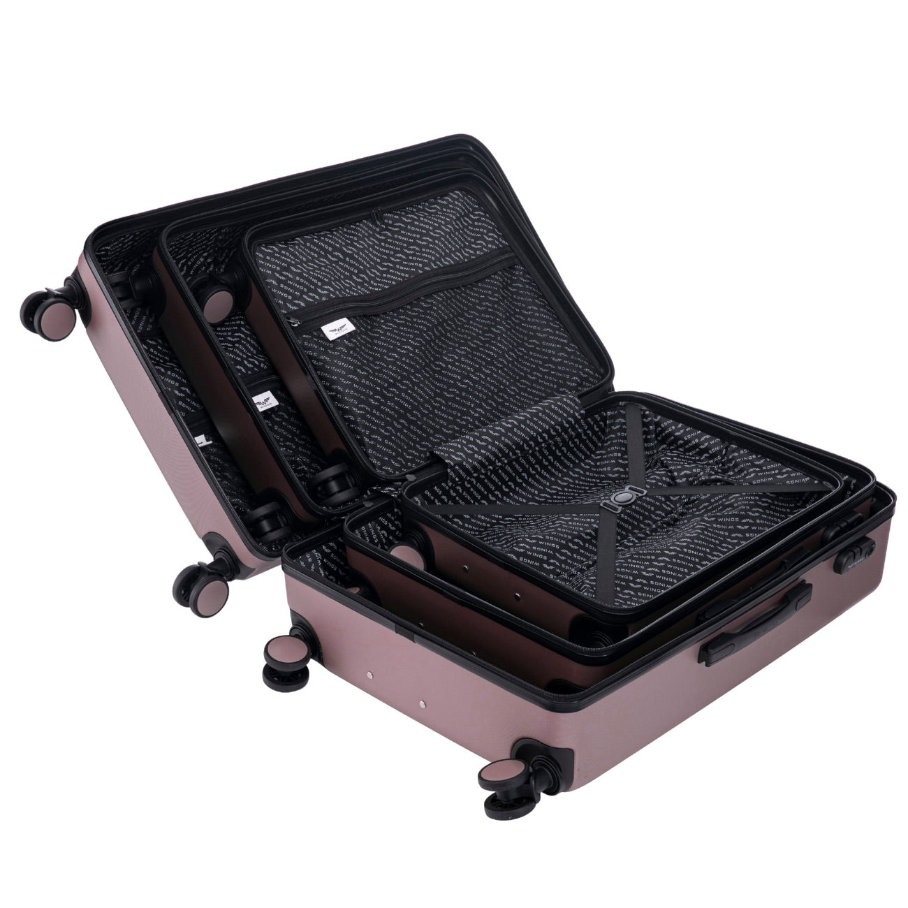 Среден куфар Wings ABS+ COOT 24" РОЗОВО ЗЛАТО
