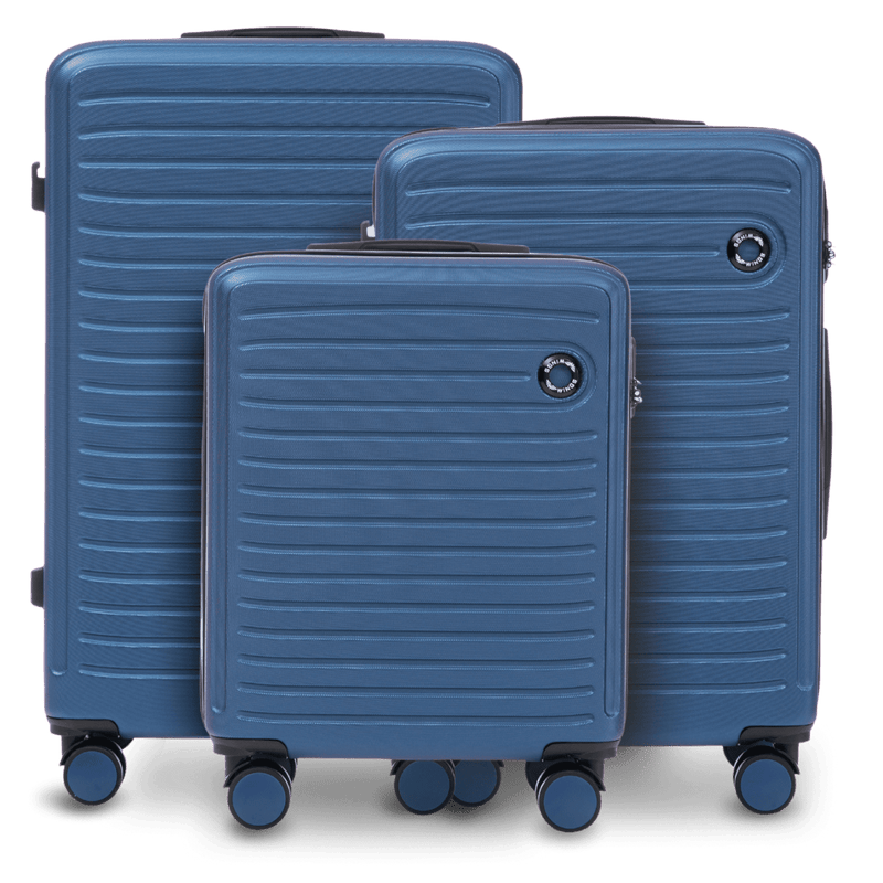 Set of 3 Wings ABS+ Suitcases COOT Middle Blue