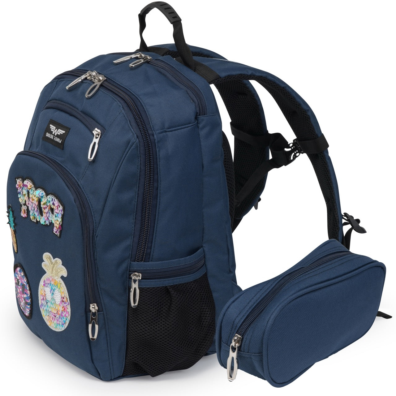 Mochila escolar infantil WINGS de 19 l con estuche y parches POPY