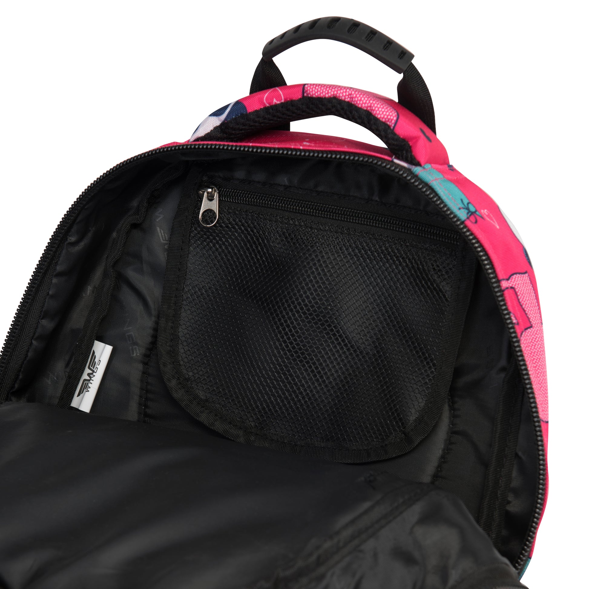 Zaino scolastico per bambini WINGS da 19 L con astuccio, panda e gattini, leggero, PINK