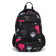 WINGS kinder-schoolrugzak 19L met etui, panda en katjes, voor school, lichtgewicht, ZWART