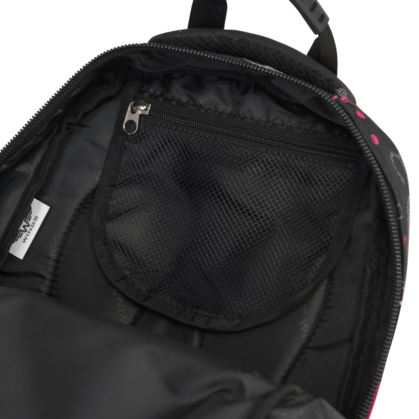Lasten WINGS-koulureppu 19 l penaalilla, panda- ja kissakuviot, kevyt, BLACK