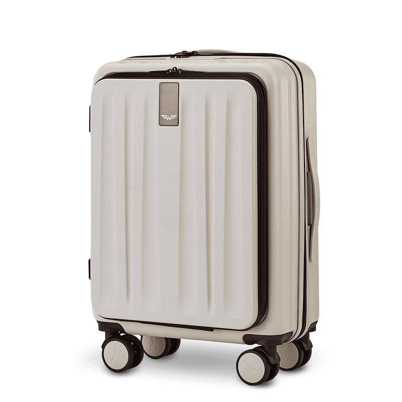 WINGS GREBE 20" BEIGE carry-on suitcase with front pocket