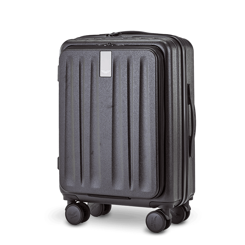 WINGS GREBE 20" BLACK carry-on suitcase with front pocket