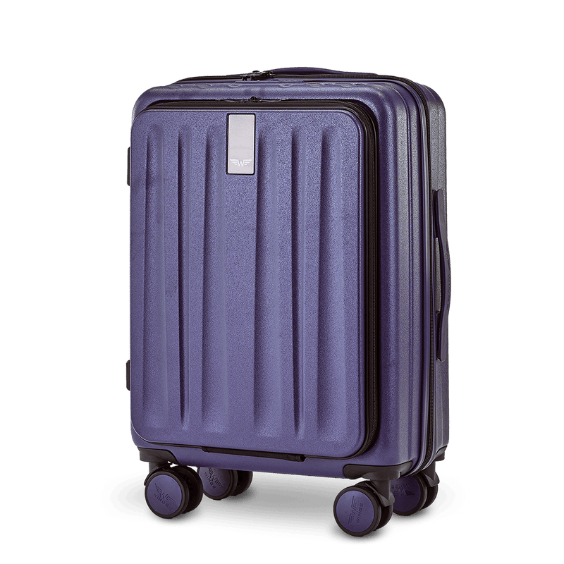 WINGS GREBE 20" BLUE carry-on suitcase with front pocket
