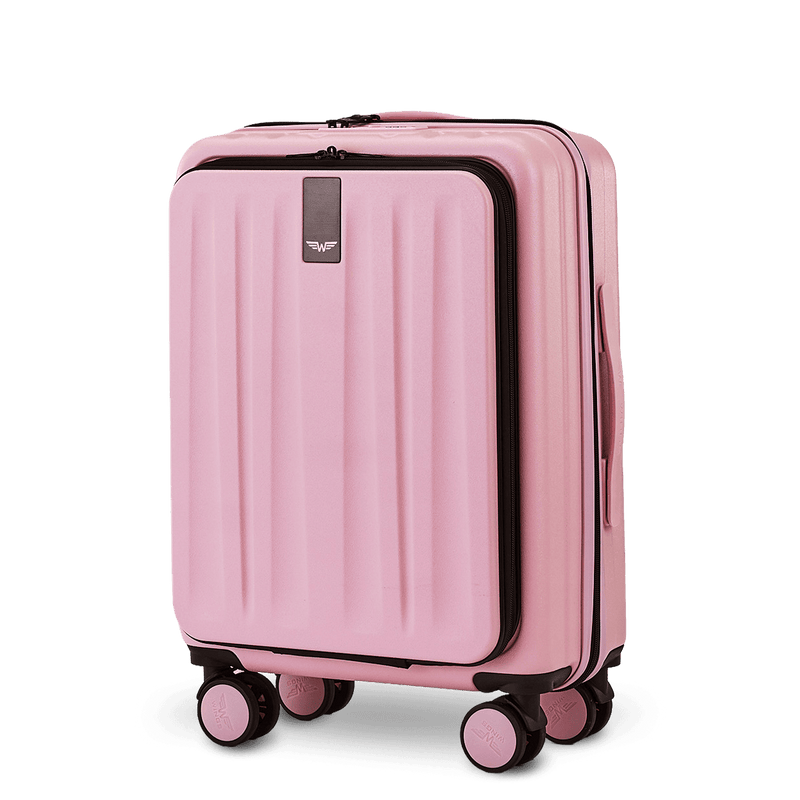 WINGS GREBE 20" PINK carry-on suitcase with front pocket