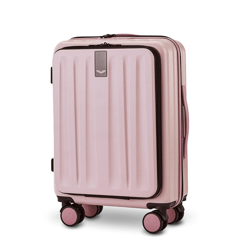 WINGS GREBE 20" ROSE GOLD carry-on suitcase with front pocket
