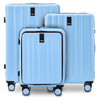 WINGS GREBE LIGHT BLUE 3-piece suitcase set