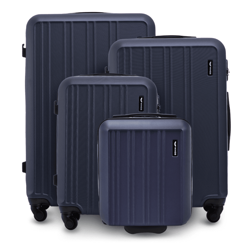 Juego de 4 maletas WINGS HARRIER S M L + conjunto de viaje de 16” BLUE