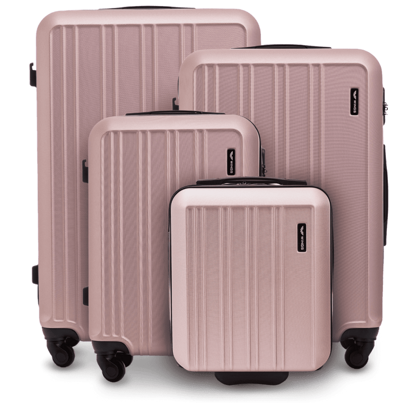 Conjunto de 4 maletas WINGS HARRIER S M L + 16” juego de viaje ROSE GOLD