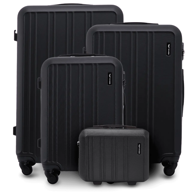 Juego de 4 maletas WINGS HARRIER S M L + neceser BLACK