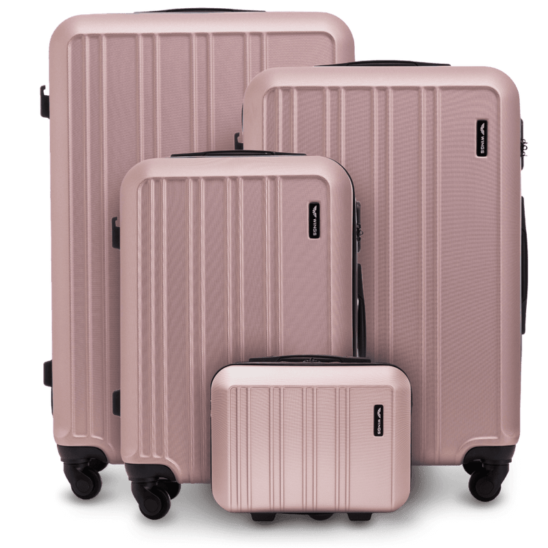 Set de 4 maletas WINGS HARRIER S M L + neceser ROSE GOLD