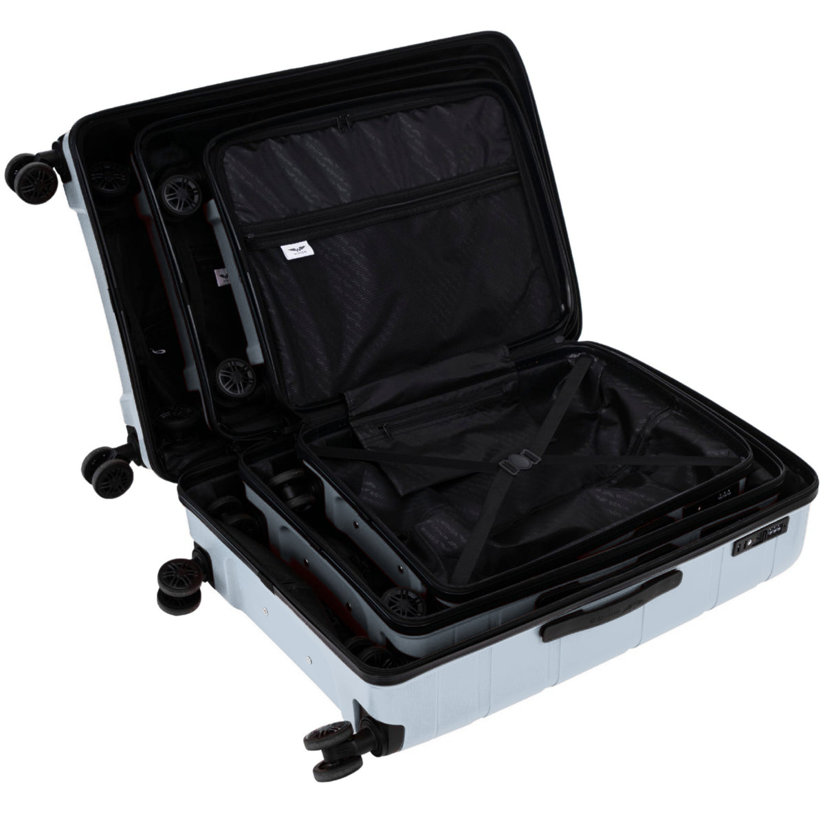 Wings HAWFINCH 3.0 set of 3 polypropylene suitcases LIGHT BLUE