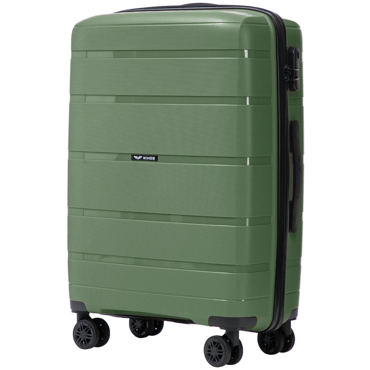 Wings HAWFINCH 3.0 set of 3 polypropylene suitcases BLACKISH GREEN