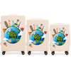 Set of 3 Wings ABS+ Customized TOURISM DIRTY WHITE Suitcases