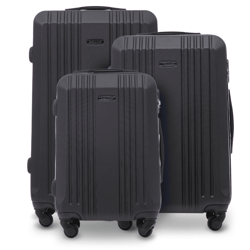 Set of 3 WINGS KESTREL Suitcases BLACK