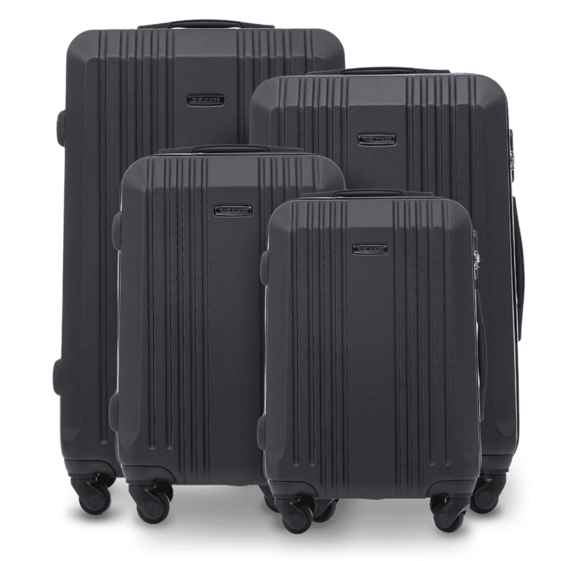 Set of 4 WINGS KESTREL Suitcases BLACK