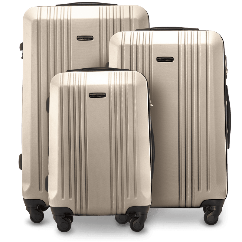 Set of 3 WINGS KESTREL Suitcases Champagne