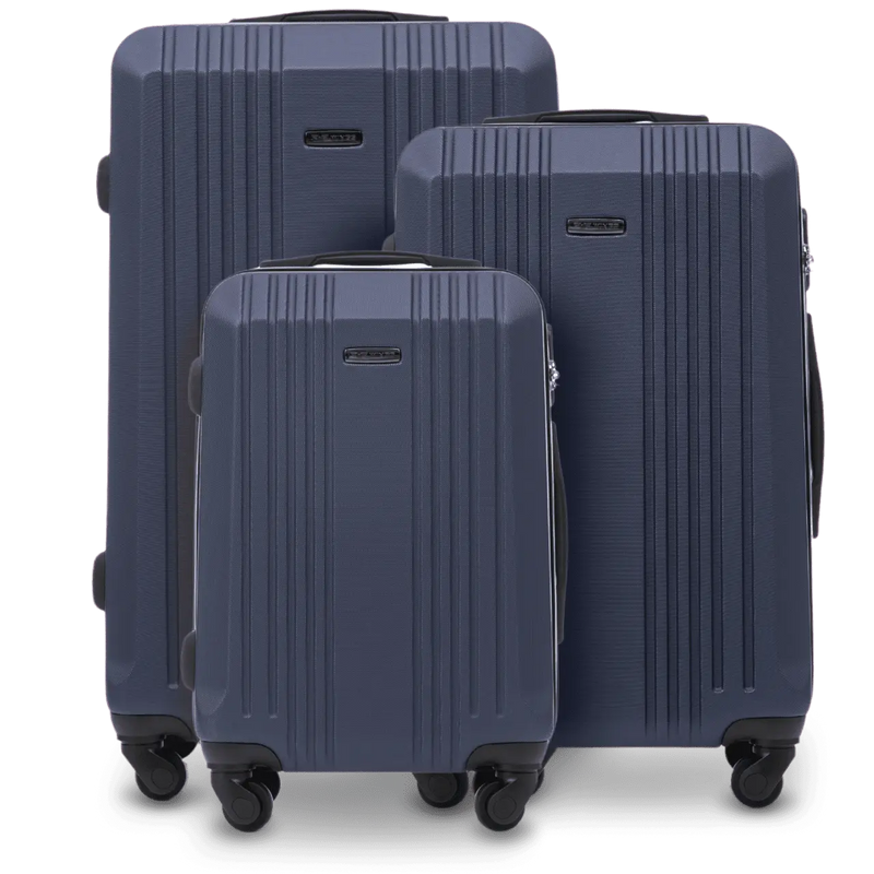 Set of 3 WINGS KESTREL Suitcases DARK BLUE