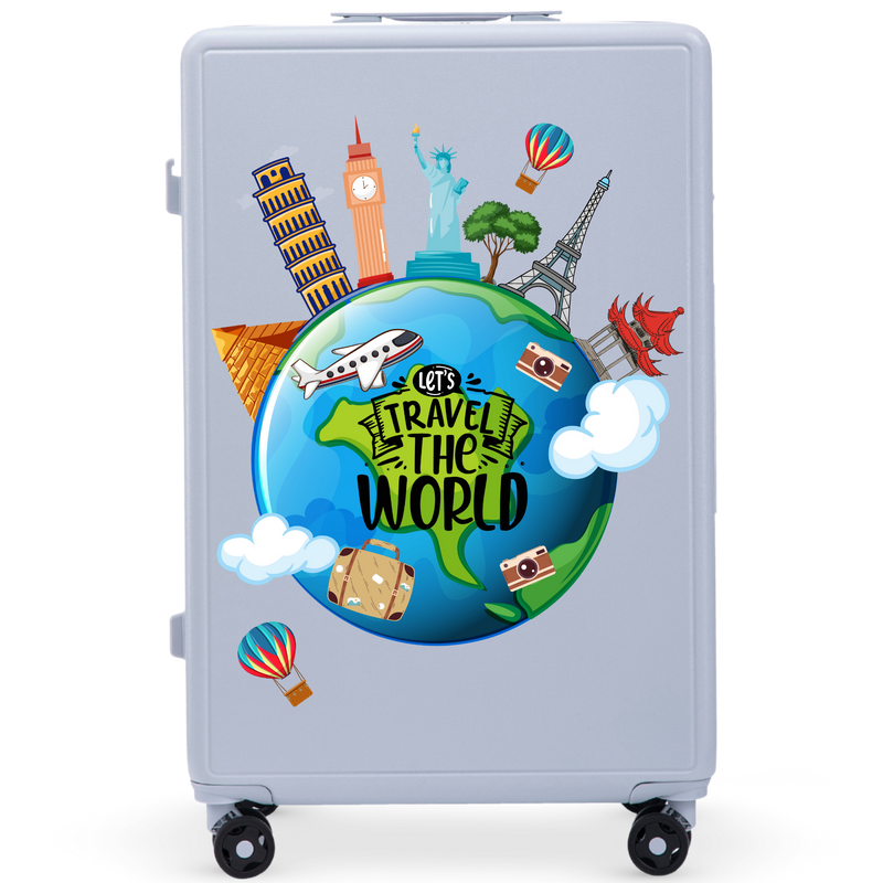 Didelis lagaminas Wings ABS+ 28" Customized PASTELINĖ MĖLYNA TURIZMAS