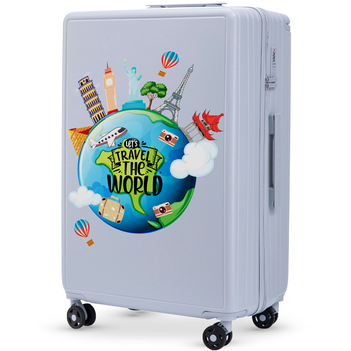 Stor kuffert Wings ABS+ 28" Customized PASTELBLÅ TURISME