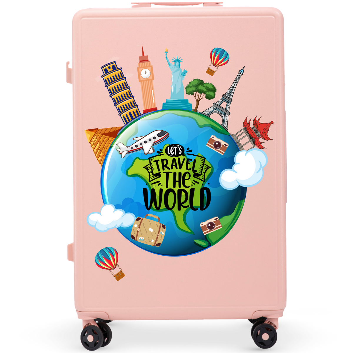 Μεγάλη βαλίτσα Wings ABS+ 28" Customized ΡΟΖ ΑΠΑΛΟ TOURISM