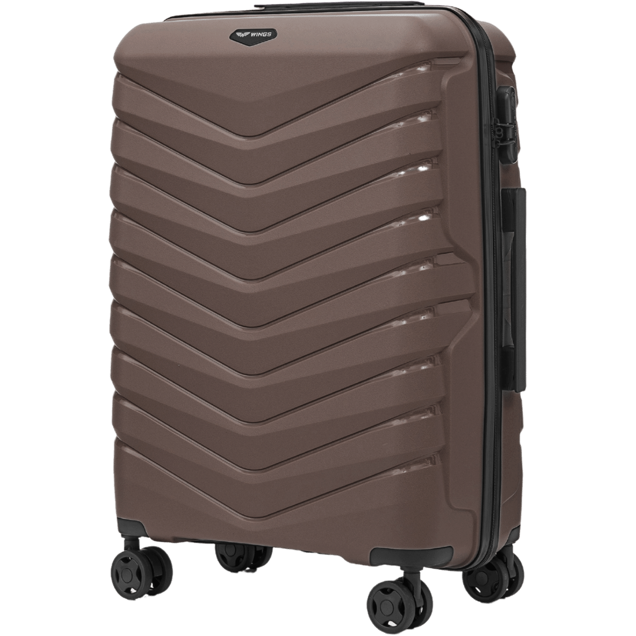 Set of 3 Wings PHOENIX 2.0 polypropylene suitcases BROWN