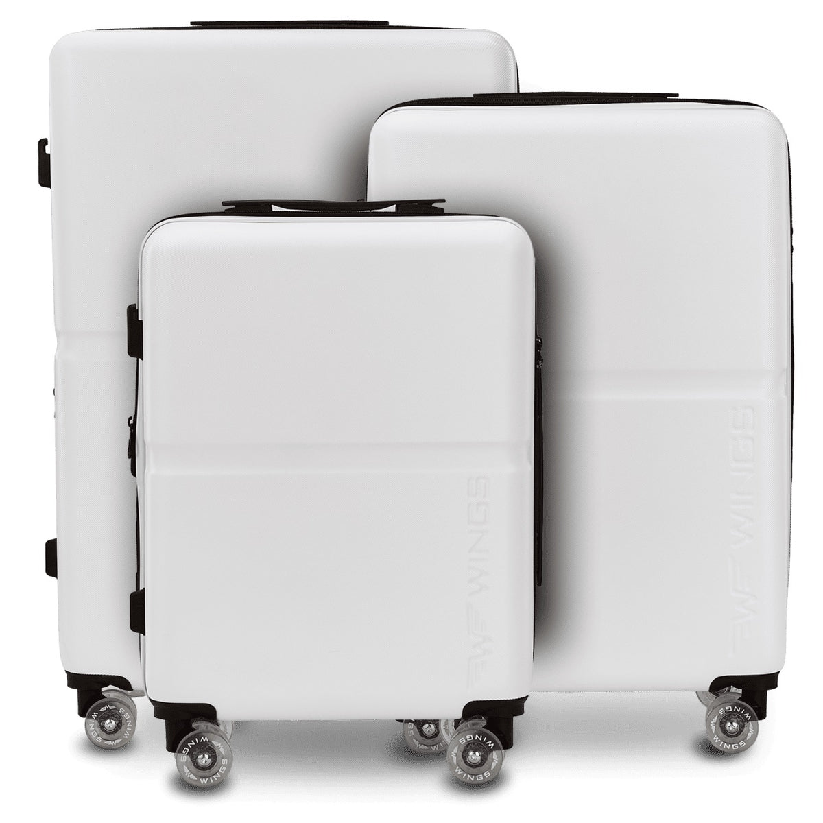 3 lagaminų rinkinys „Wings PC MAGPIE OFF WHITE“ su guminiais ratukais