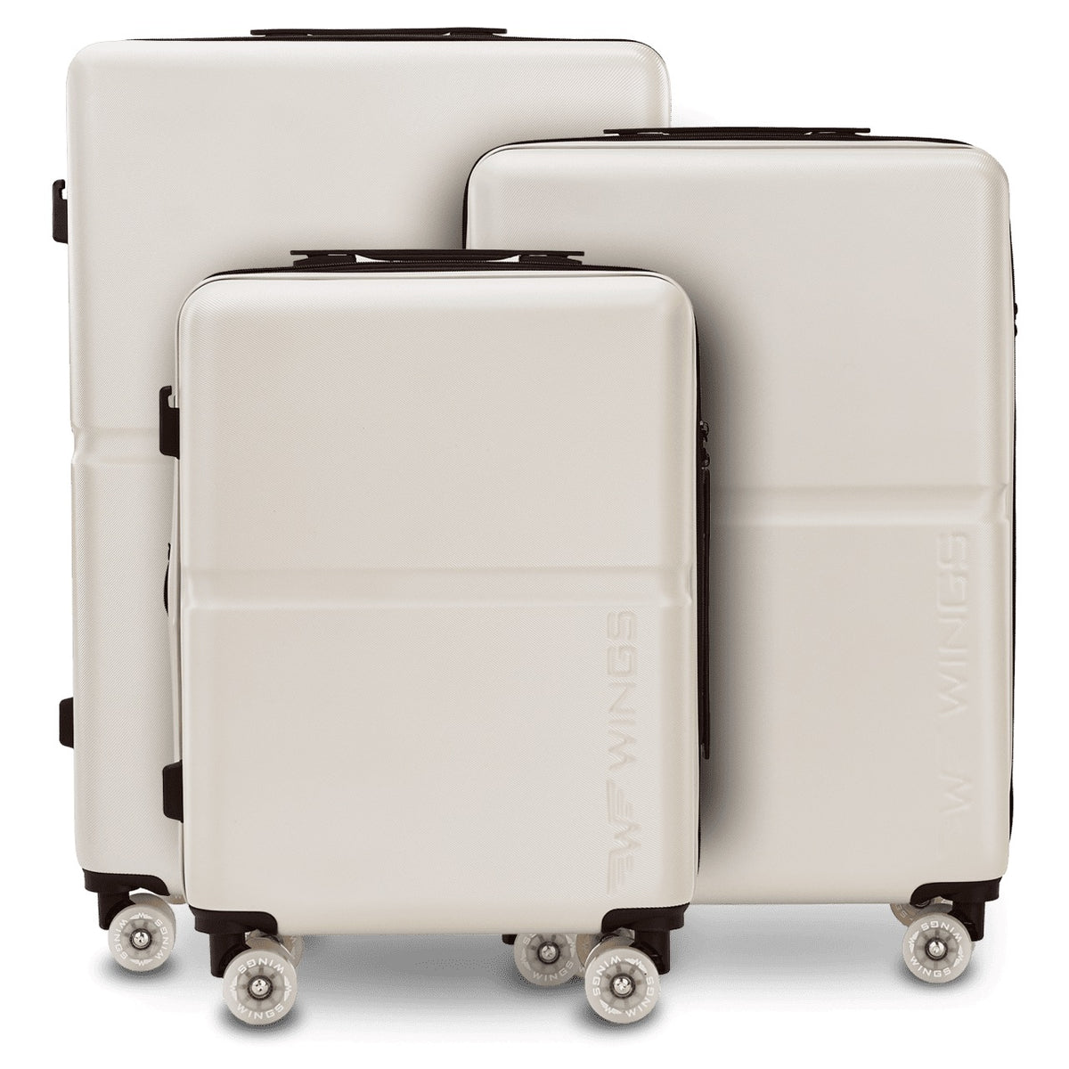 3-teiliges Kofferset Wings PC MAGPIE BEIGE mit Gummirollen