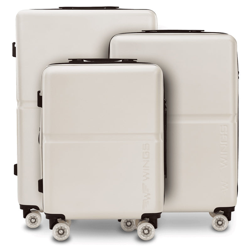 3 Wings PC MAGPIE BEIGE’i kohvrite komplekt, kummirattad