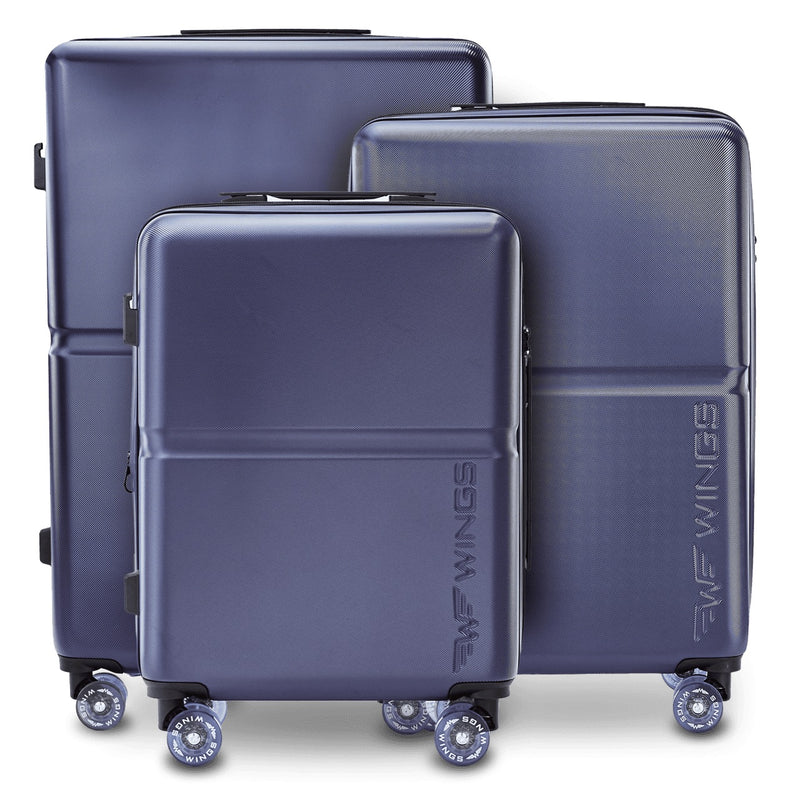 3 Wings PC MAGPIE BLUE’i kohvrite komplekt, kummirattad