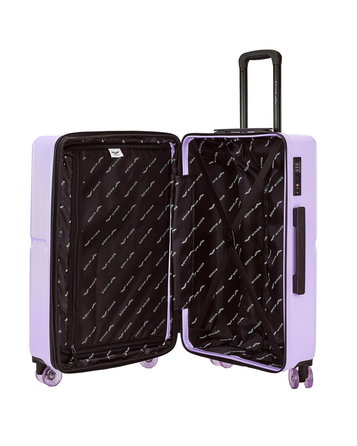 Vidutinis lagaminas WINGS MAGPIE 24" baltos ir violetinės spalvos