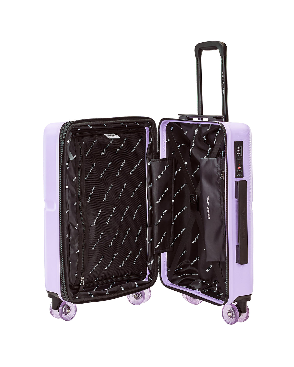 WINGS MAGPIE 20" CABIN SUITCASE WHITE PURPLE