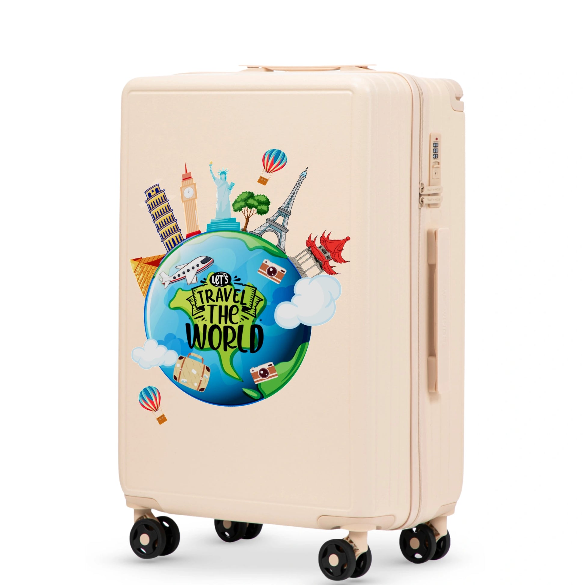 Set of 3 Wings ABS+ Customized TOURISM DIRTY WHITE Suitcases