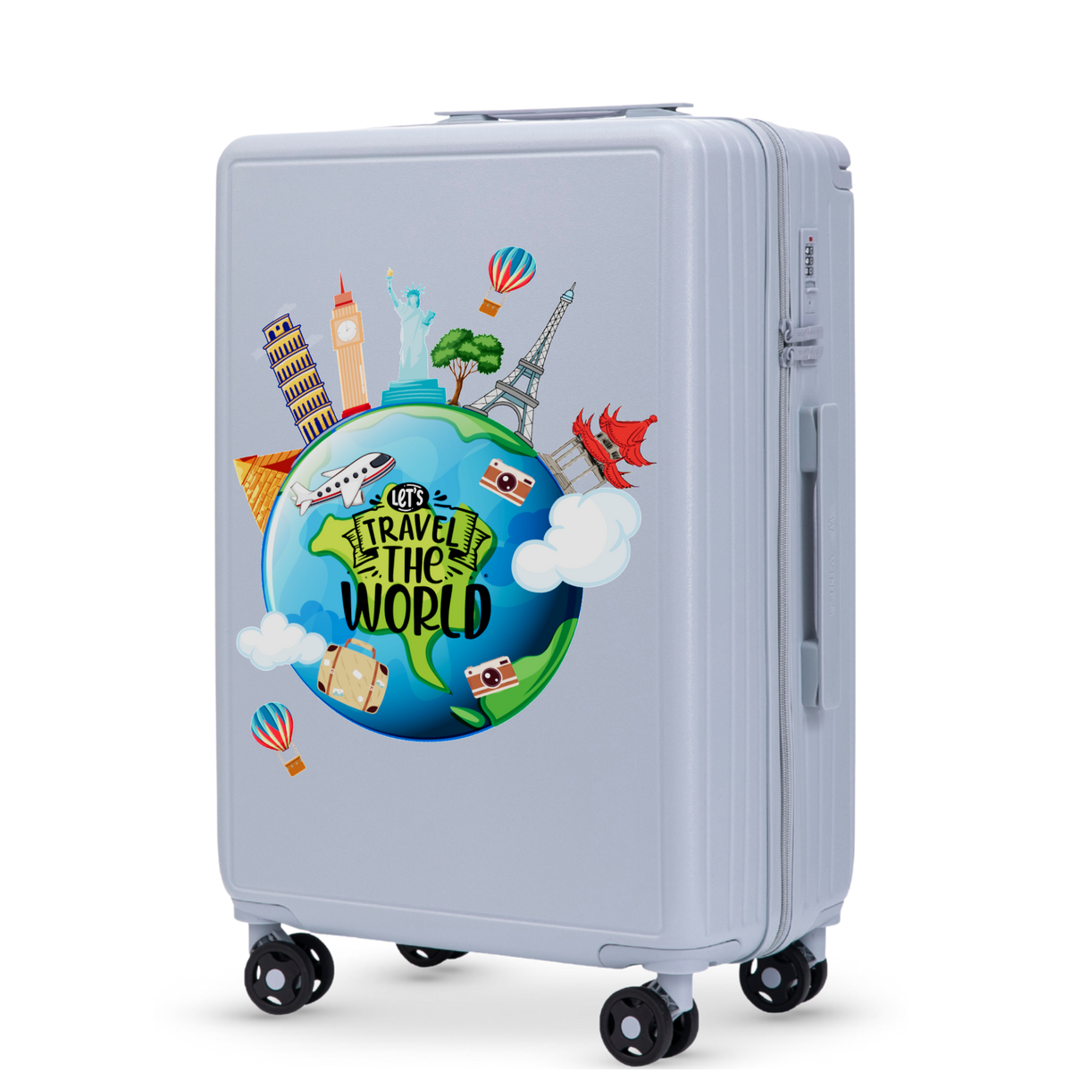 Valiză medie Wings ABS+ 24" Customized PASTEL BLUE TOURISM