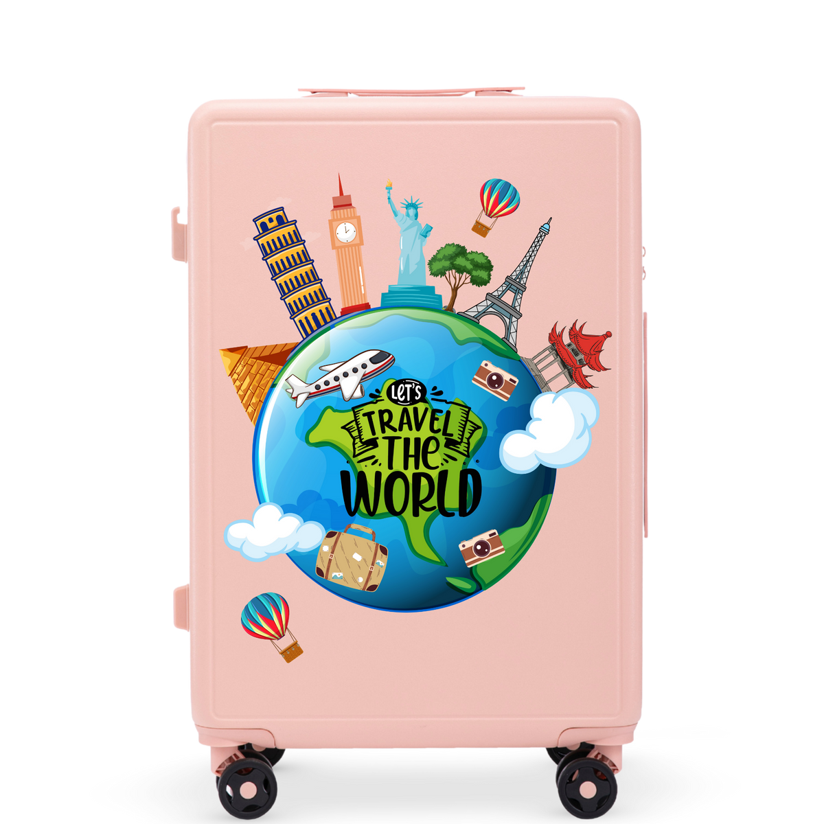 Valiză medie Wings ABS+ 24" Customized SOFT PINK TOURISM