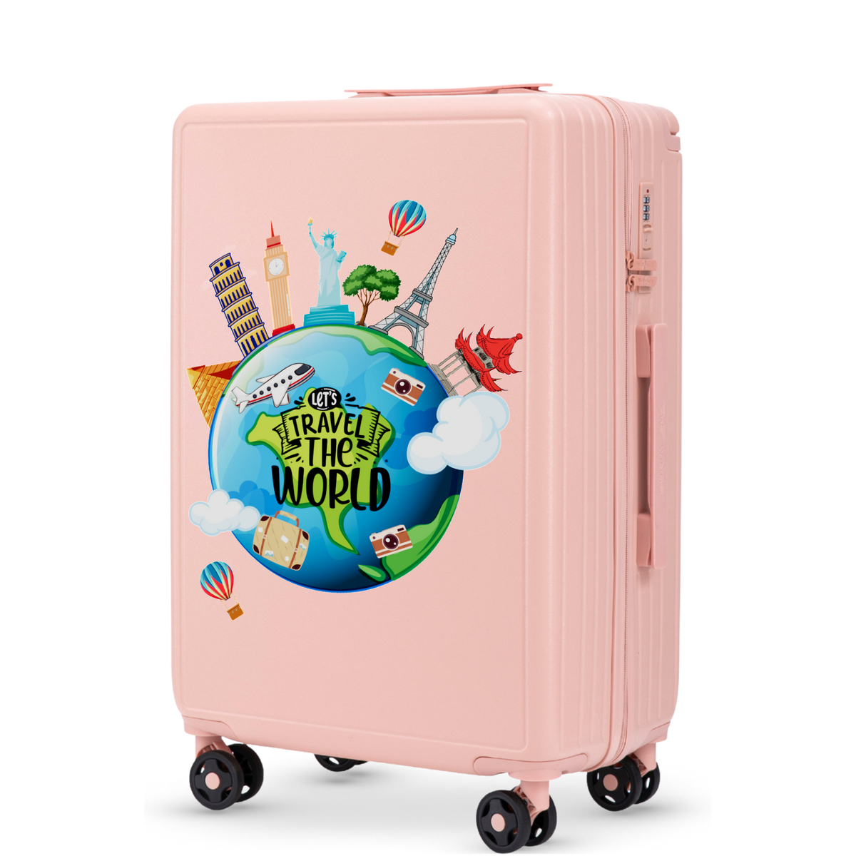Valiză medie Wings ABS+ 24" Customized SOFT PINK TOURISM